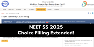 NEET SS 2025 Round 2 Choice Filling Extended Until Further Notice; Apply at MCC Portal